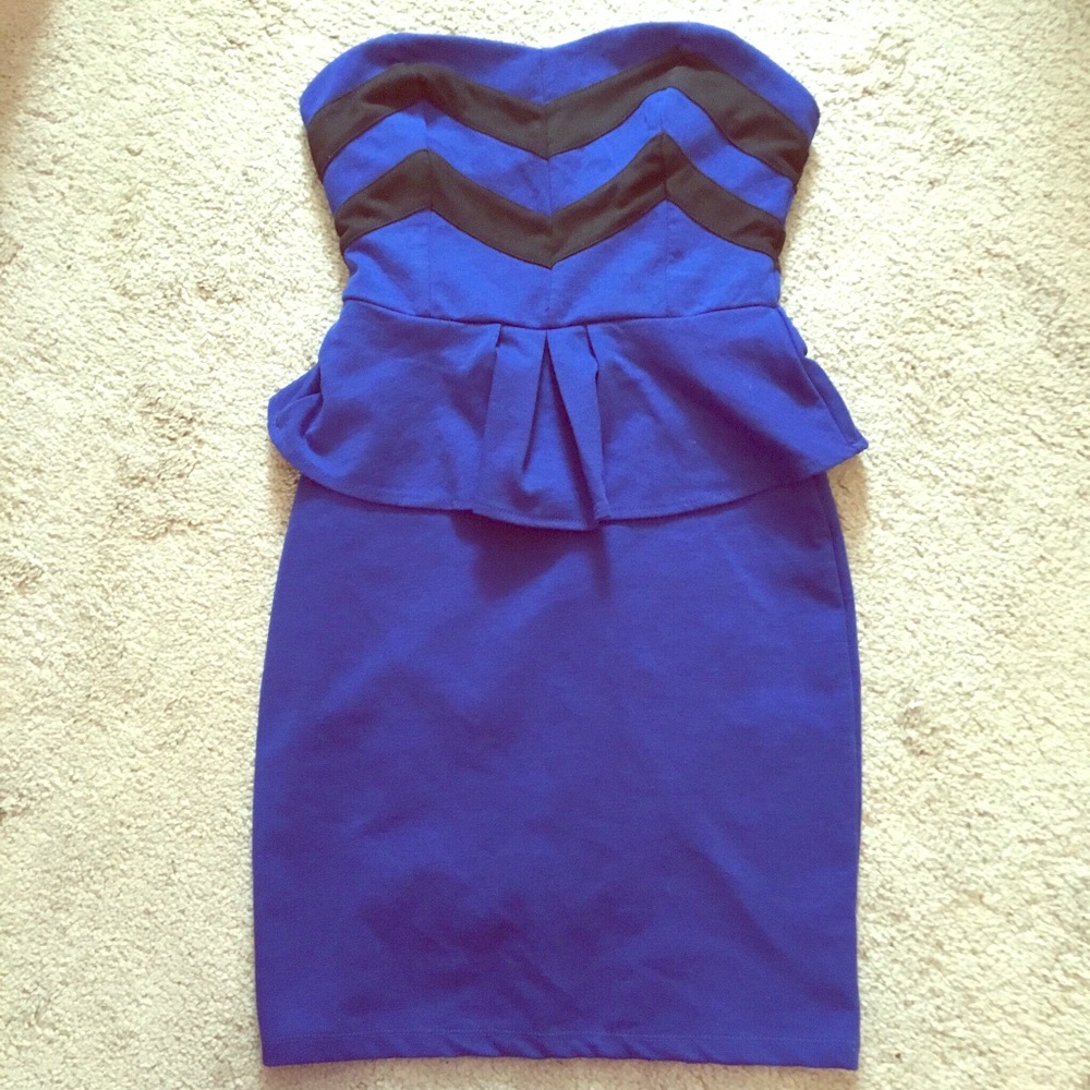 Charlotte Russe Blue Peplum Dress-WILL TAKE OFFERS